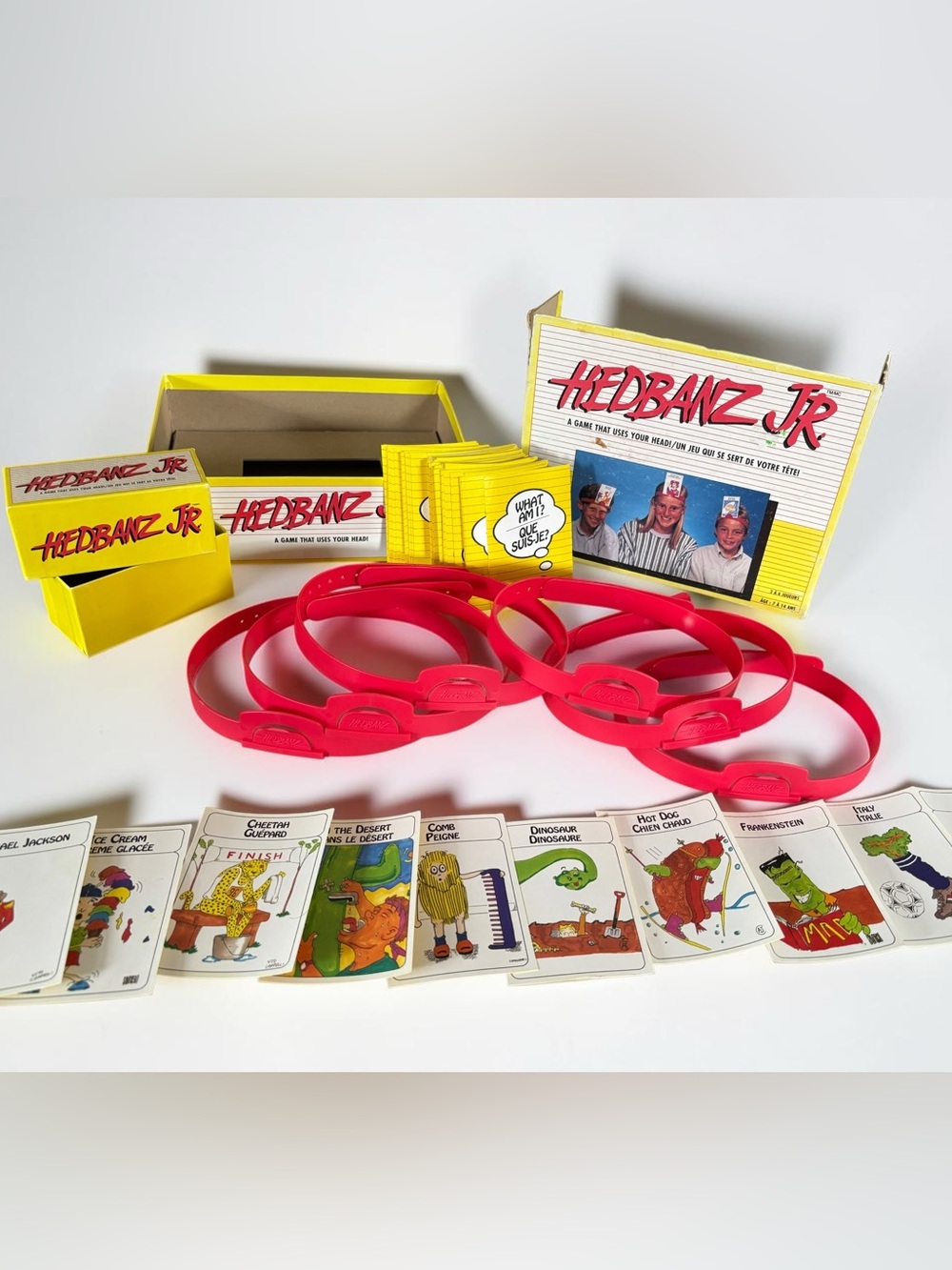 Hedbanz Jr Replacement Set Headbands Cards Box Vintage